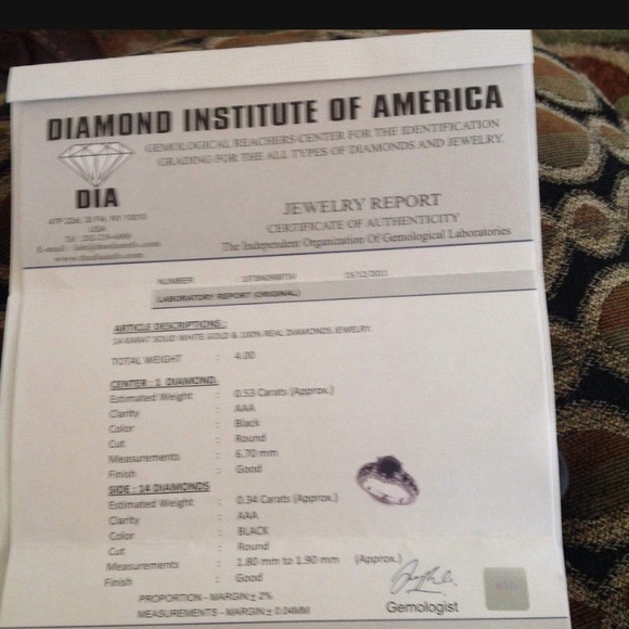 Size 8 Black Diamond Ring - Picture 3 of 3